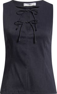 MANGO Dena Tie Front Sleeveless Top