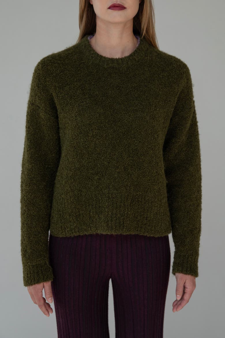 Belle Boucle Pullover, Main, color, HUNTER
