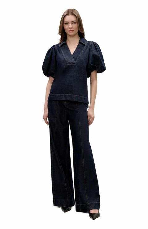 Gabrielle Denim Blouse