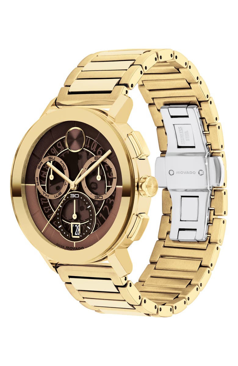 Movado Bold Evolution 2.0 Chronograph Bracelet Watch, 42mm, Alternate, color, Brown