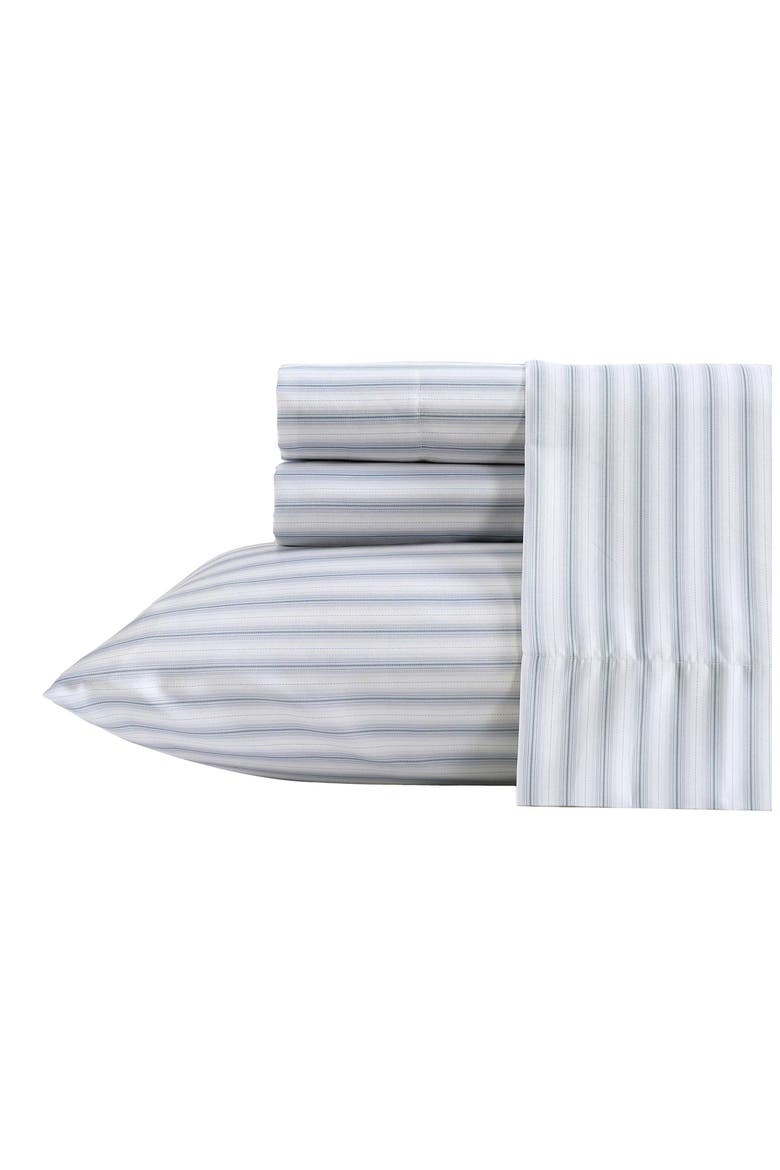 Arrow Stripe Microfiber Sheet Set, Main, color, ICY BLUE