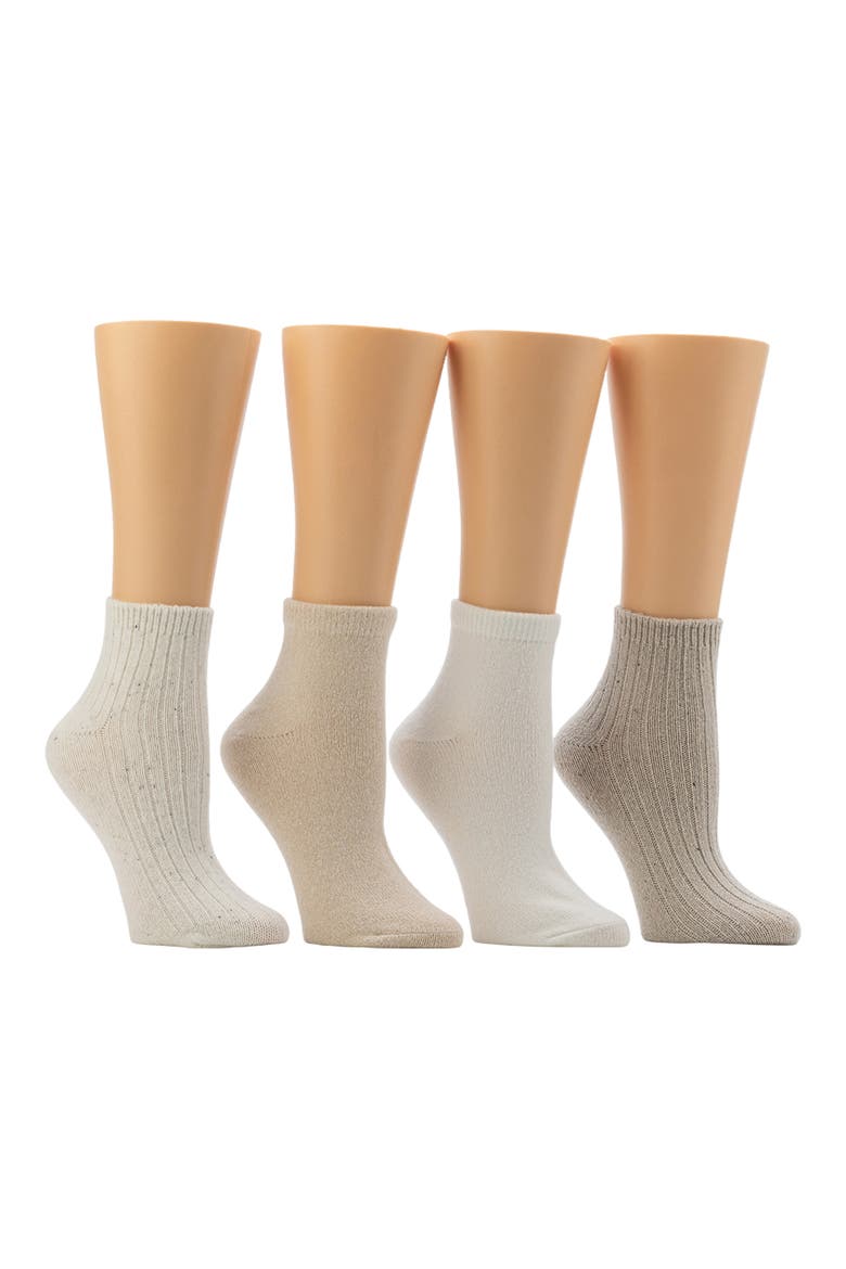 Assorted 4-Pack Anklet Socks, Alternate, color, MARSHMALLOW