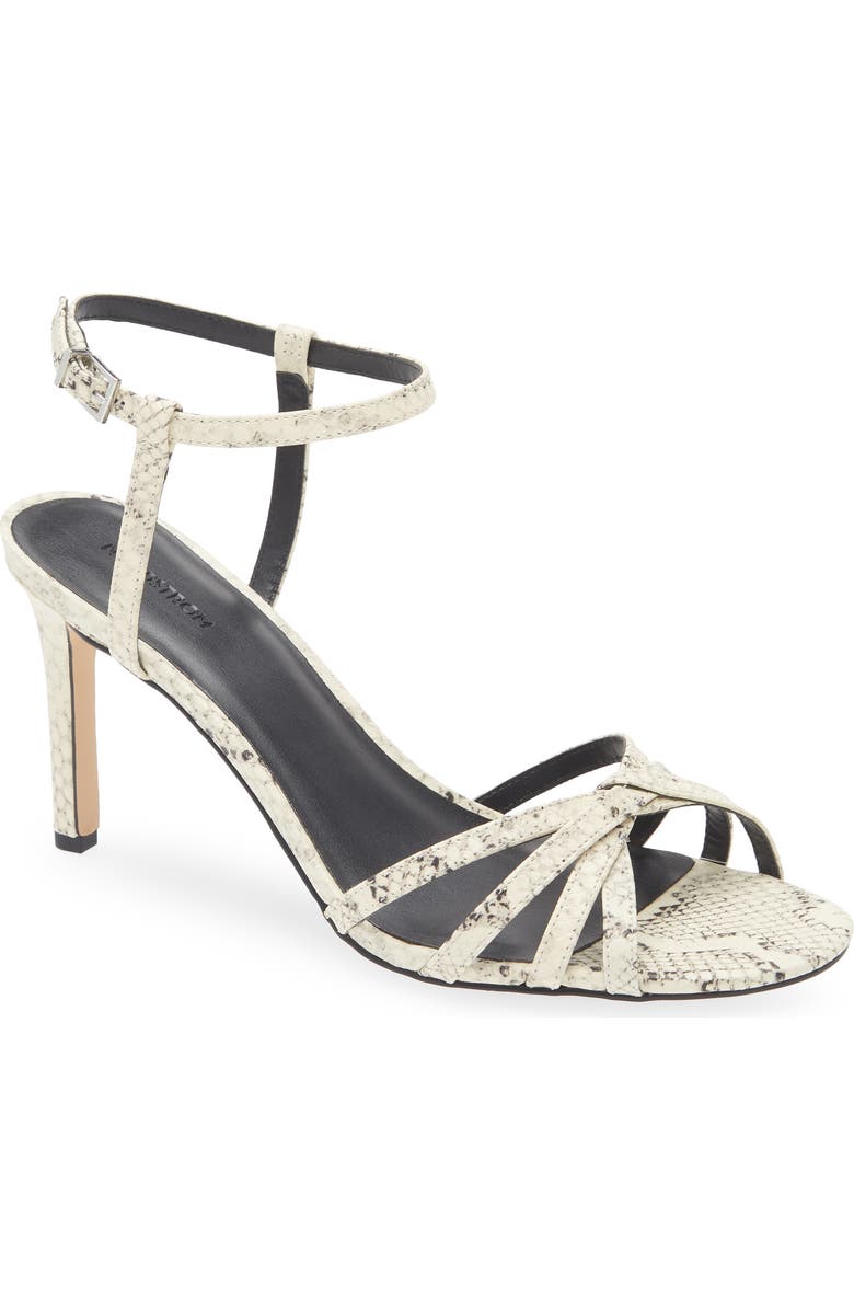 Nordstrom Astor Ankle Strap Sandal, Main, color, Ivory Black Snake