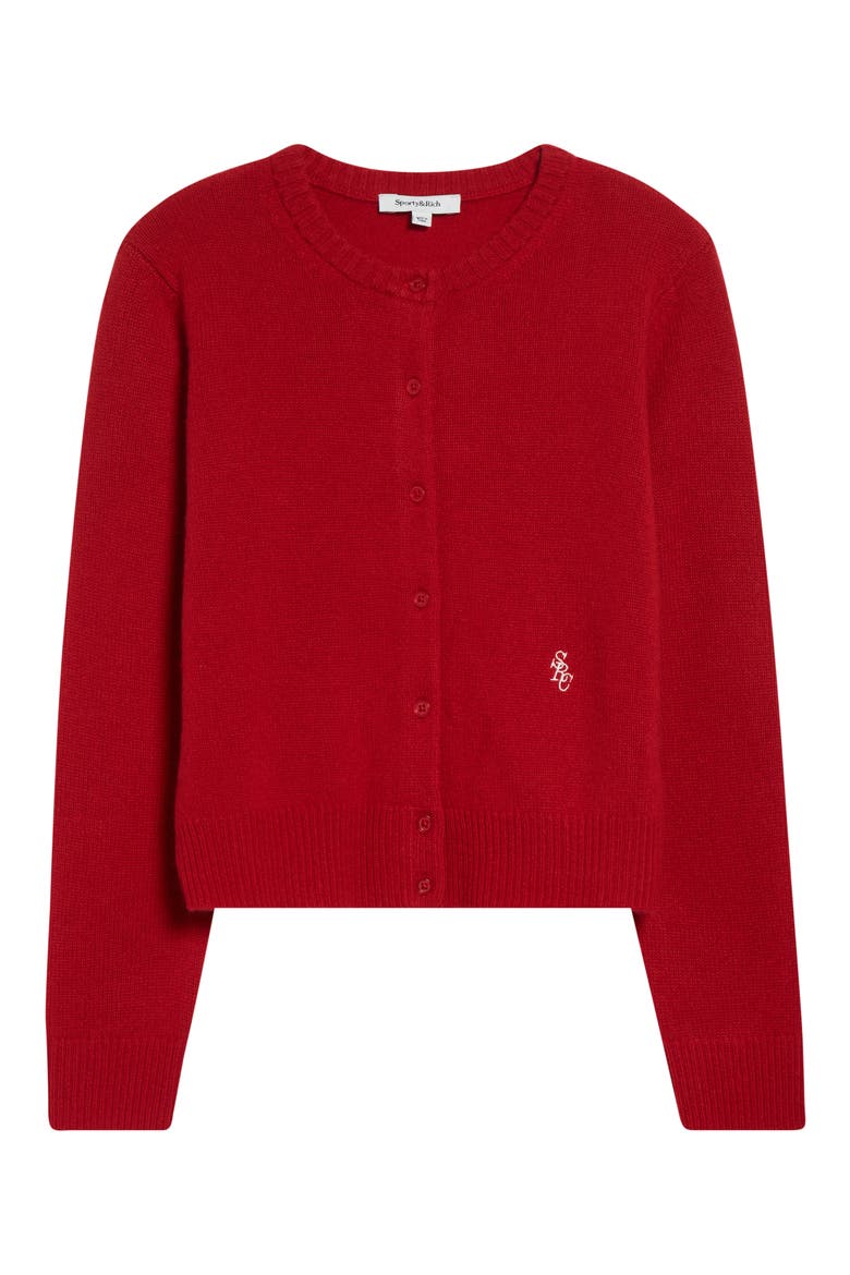 Cashmere & Wool Cardigan, Alternate, color, RUBY