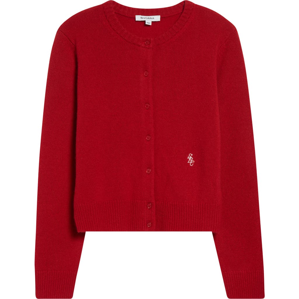 Sporty And Rich Sporty & Rich Cashmere & Wool Cardigan In Red