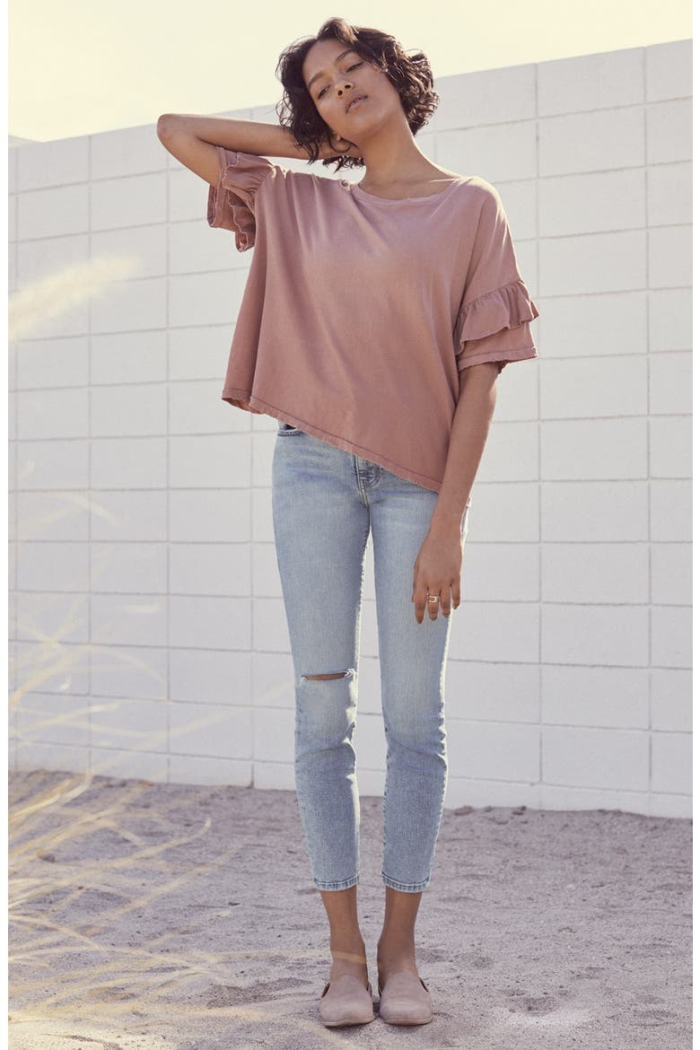 The Stiletto High Waist Ankle Skinny Jeans, Alternate, color, SEVILLE KNEE SLIT DESTROYED