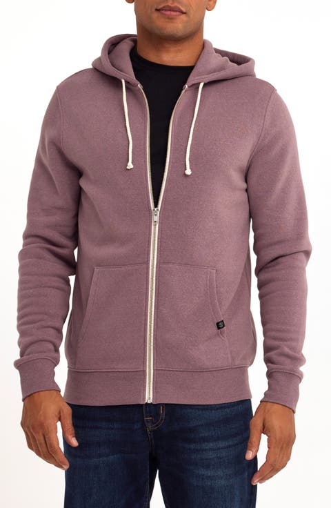 Trim Fit Heathered Fleece Zip Hoodie