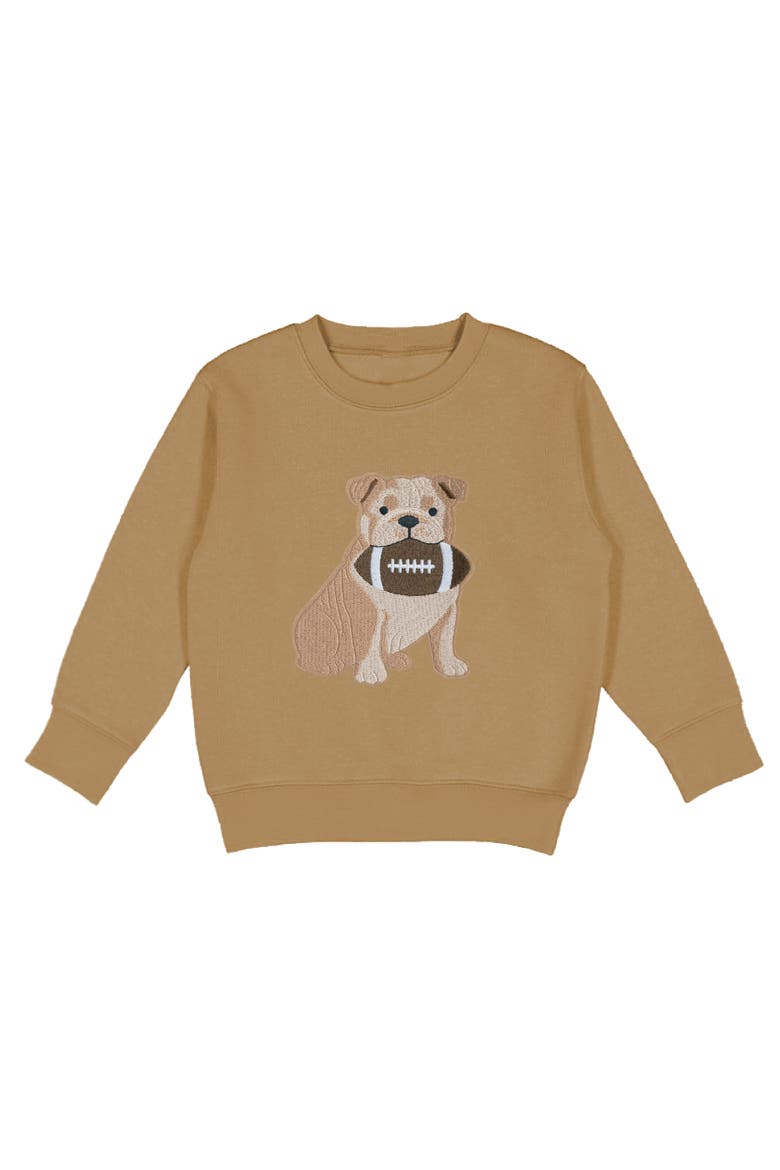 Bulldog Football Patch Sweatshirt, Main, color, Mocha