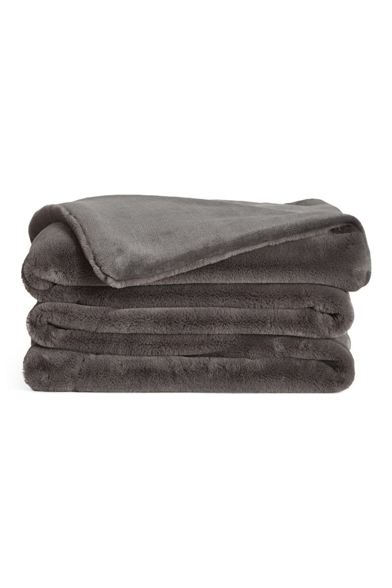 Li'l Marsh Medium Plush Blanket, Alternate, color, CHARCOAL CHARLIE