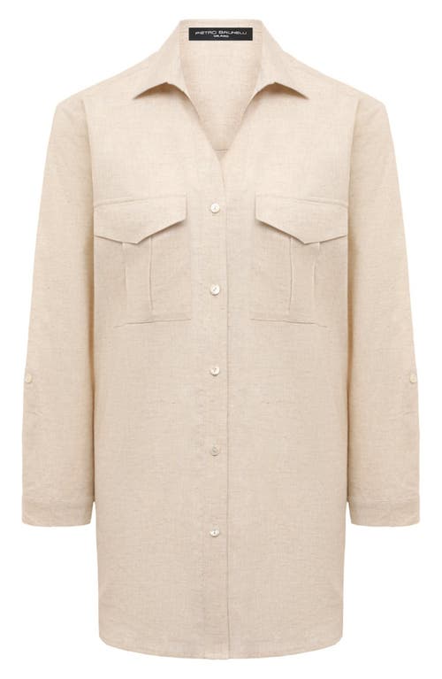 Pietro Brunelli Maternity Safari Linen & Cotton Button-up Maternity Shirt