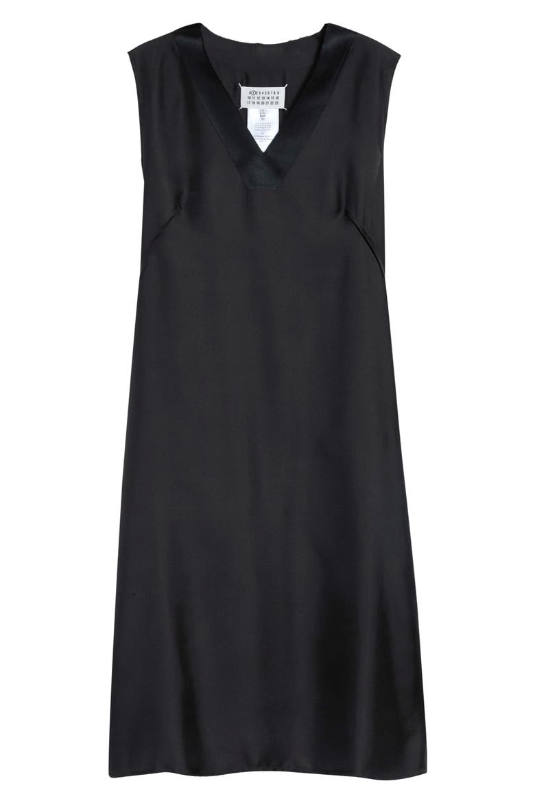 Silk Satin Midi Dress, Main, color, BLACK