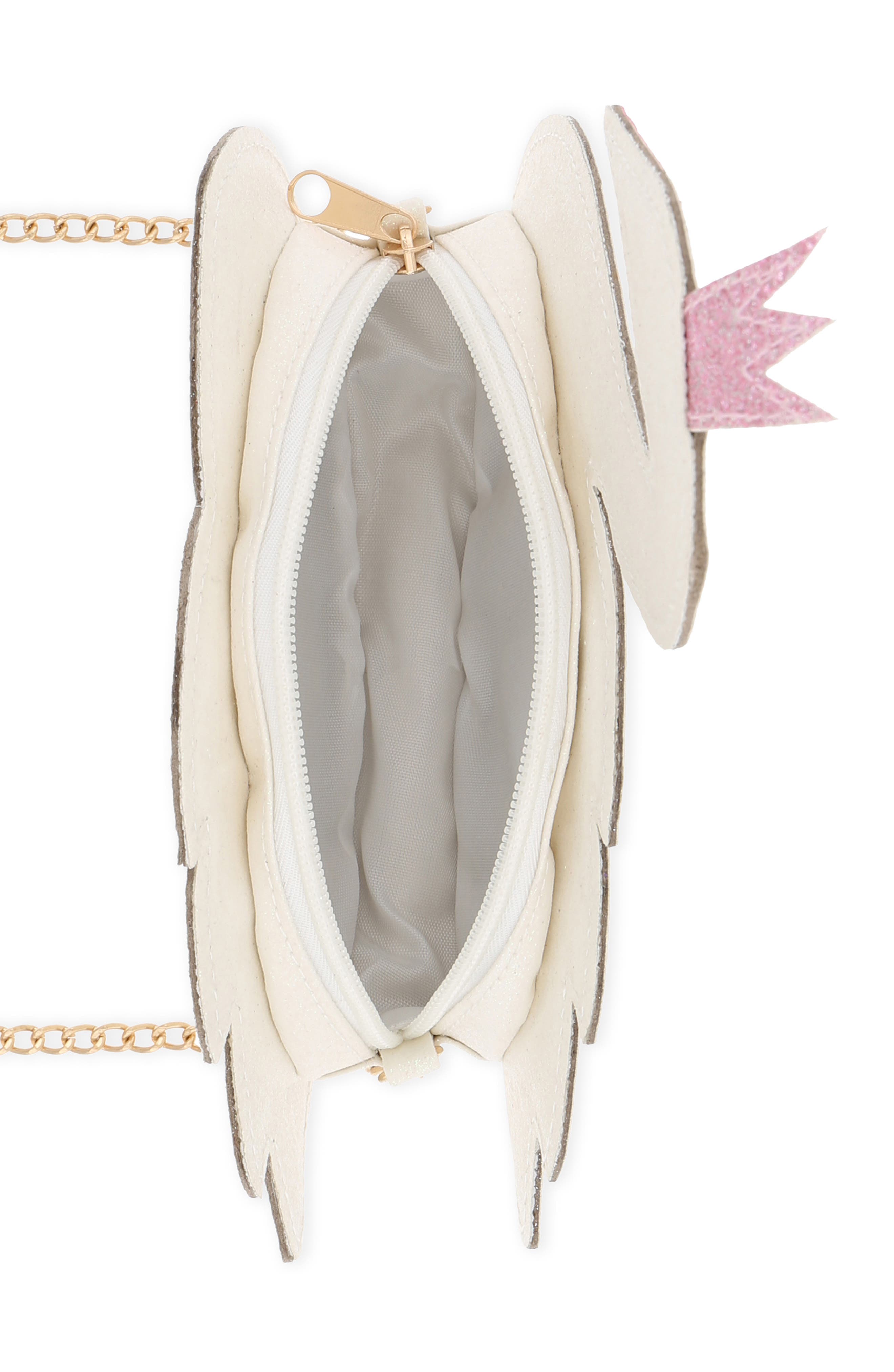 Crowned Swan Shoulder Bag, Alternate, color, WHITE COMBO