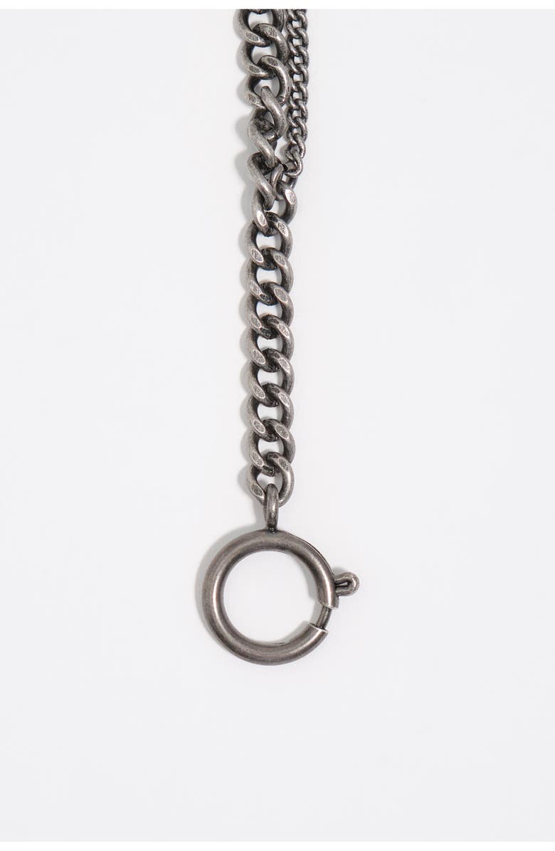 Bimba y Lola Aged Love Letter Necklace, Alternate, color, Dark Silver