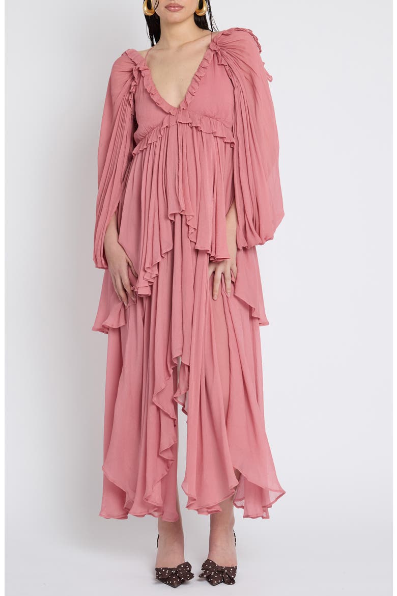 Tiered Frill Maxi Dress, Main, color, ROSE