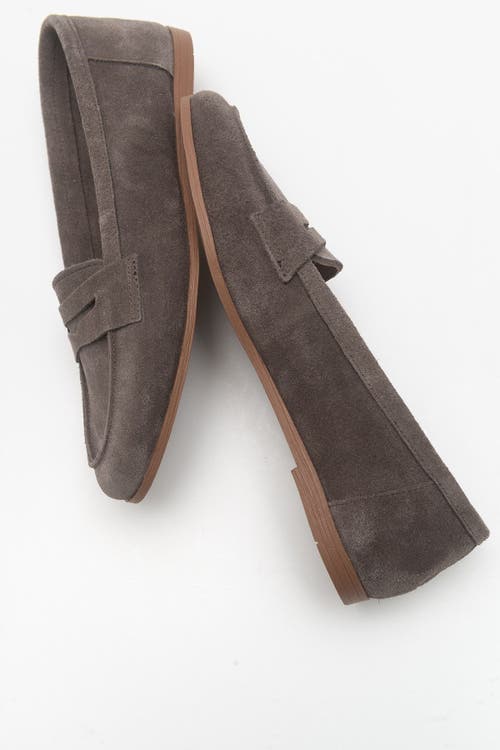 Forever & Always Shoes Dorothy Leather Loafer In Dark Brown Suede Leather
