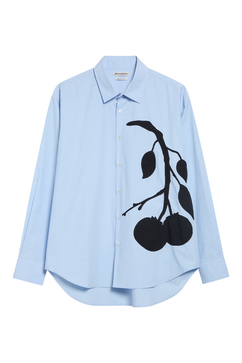 Persimmon Applique Cotton Shirt, Main, color, PALE BLUE