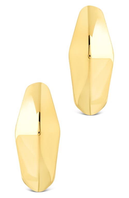 Sterling Forever Araminta Geometric Hoop Earrings In Gold