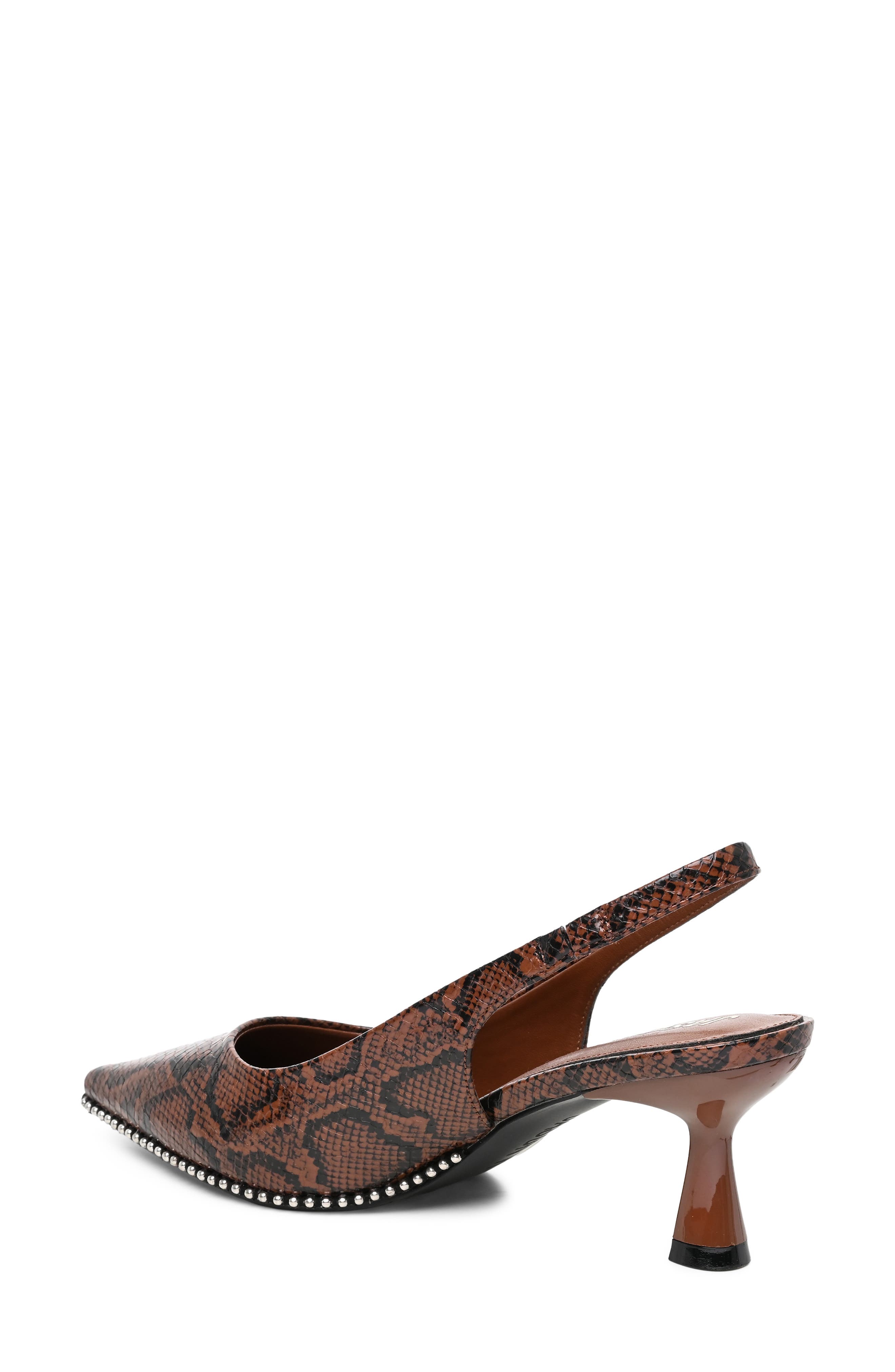 Pointed Toe Slingback Pump, Alternate, color, BROWN SNAKE