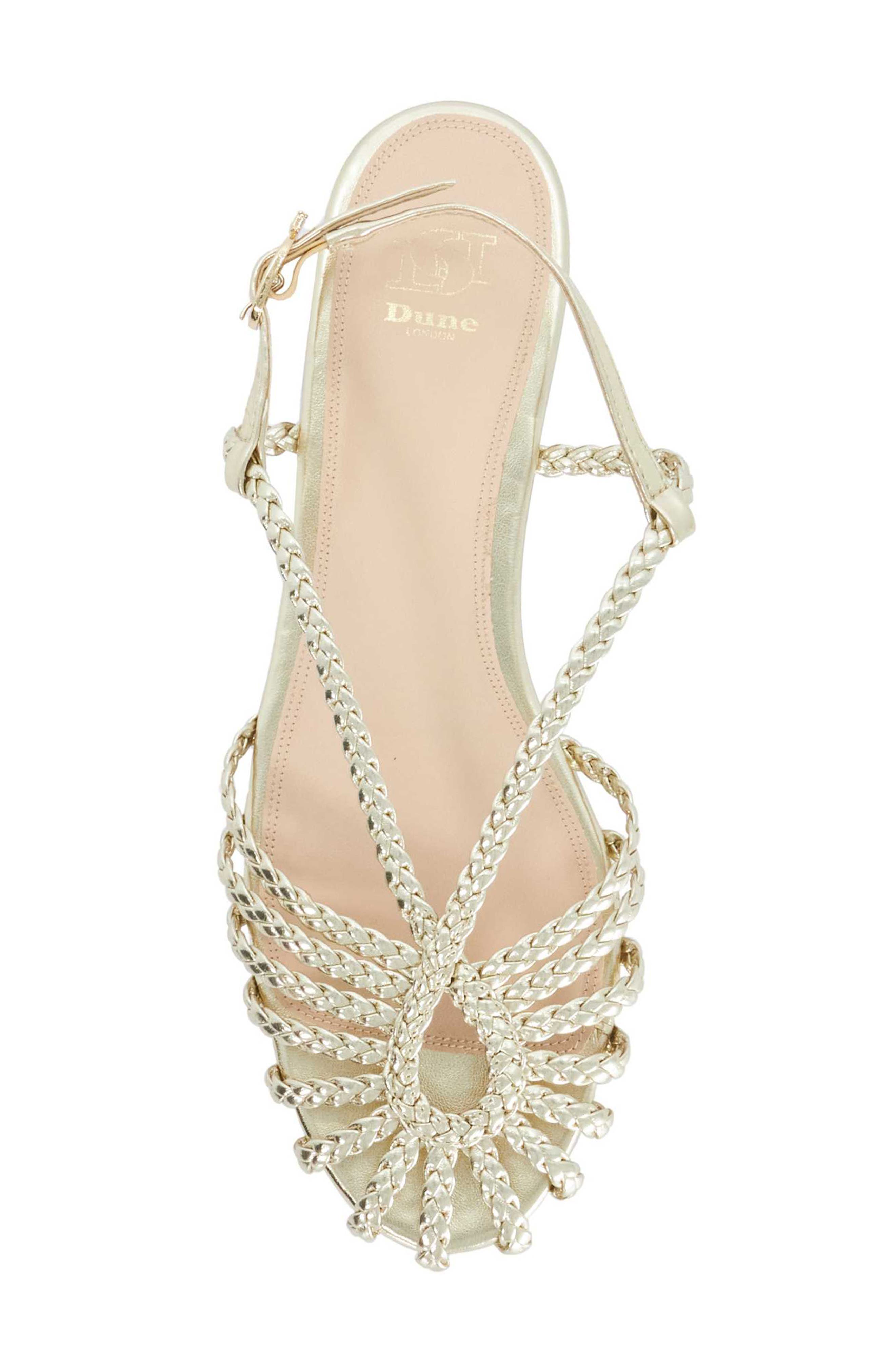 Dune London <p>Hoopla Flat Sandal (Women)</p>, Alternate, color, Gold