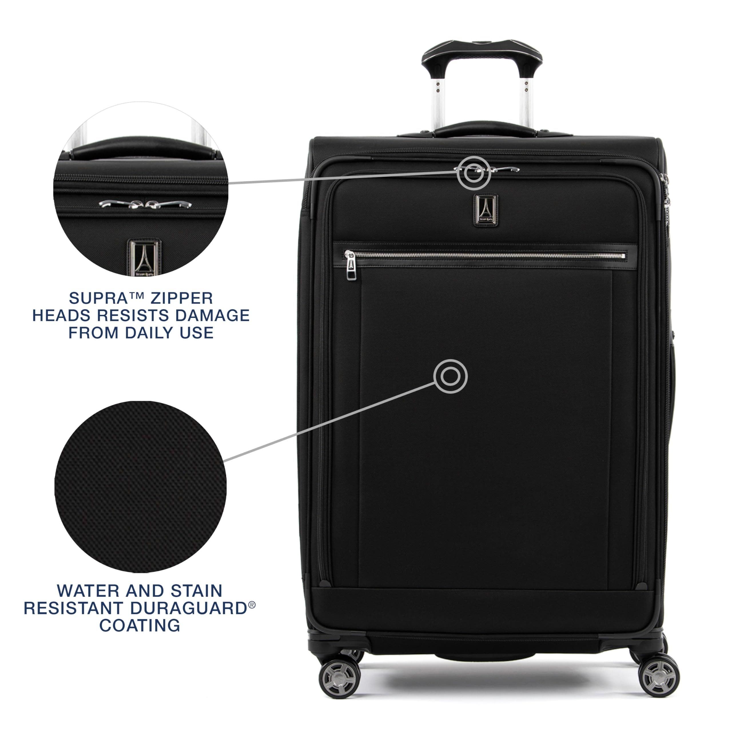 TRAVELPRO Platinum Elite Softside Expandable Large 29-Inch Checked Luggage, Alternate, color, Shadow Black