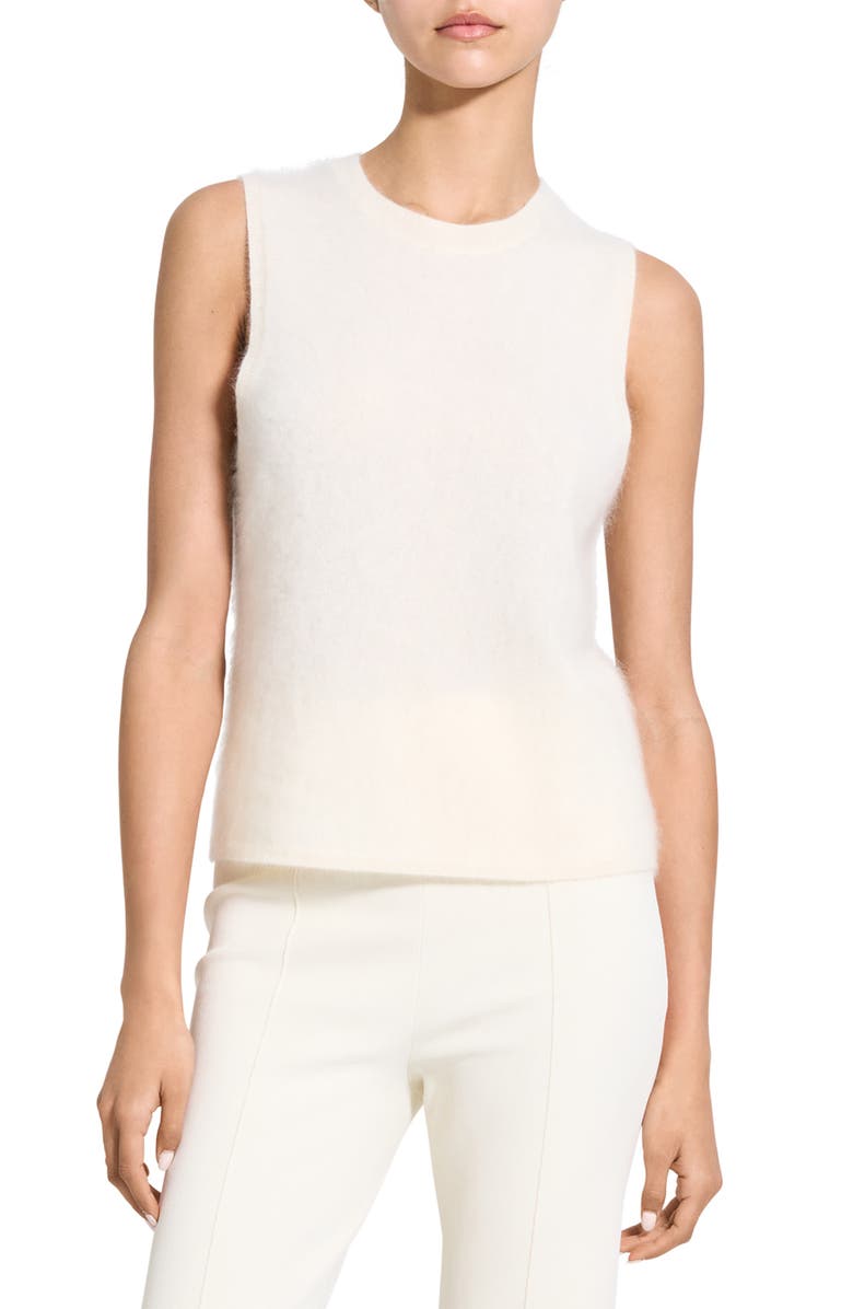 Theory Cashmere Sleeveless Sweater, Main, color, Ivory