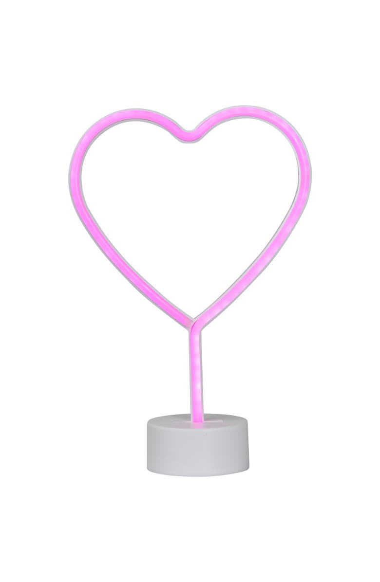 Northlight LED Heart Neon Table Light- 11.5" - Pink, Main, color, Pink