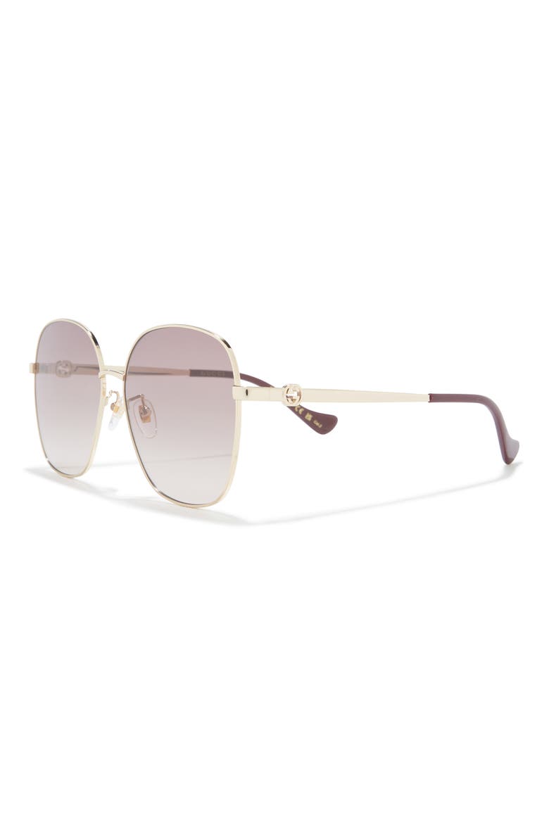 61mm Butterfly Sunglasses, Alternate, color, GOLD GOLD BROWN
