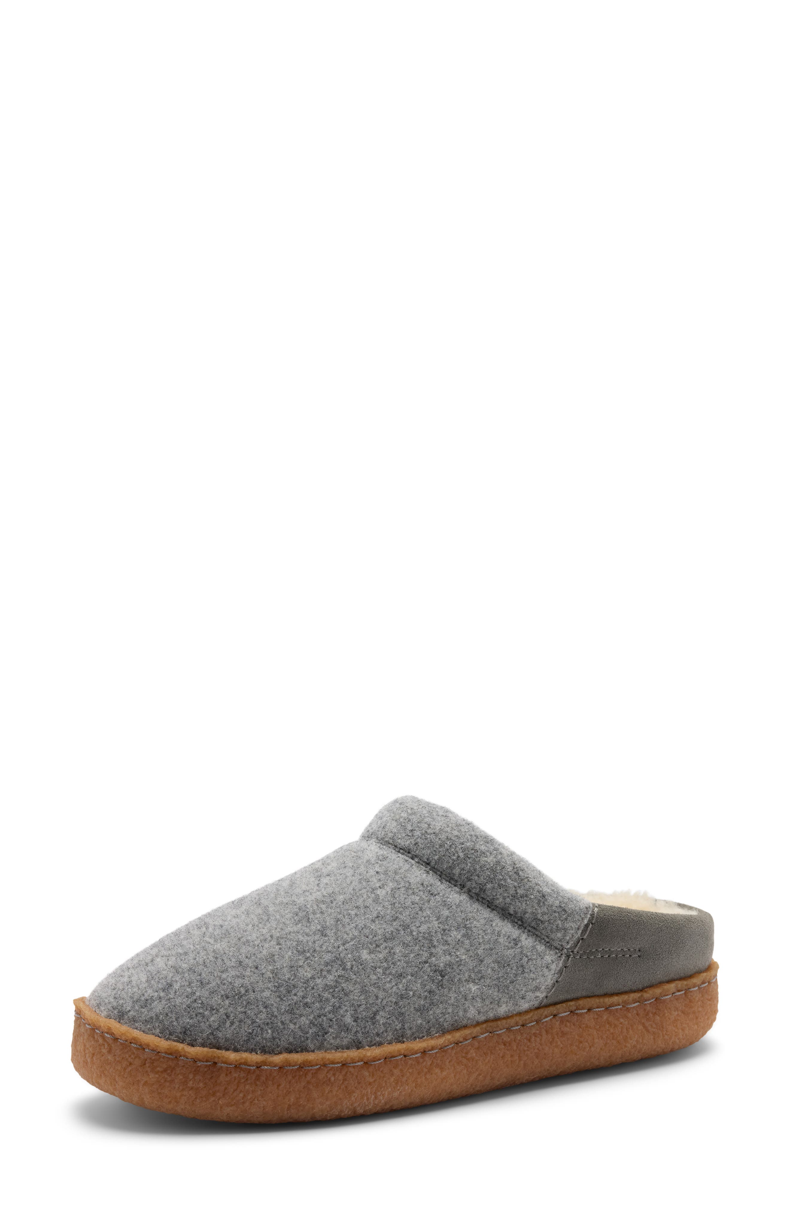 Nakiska III Faux Shearling Lined Slide Slipper, Alternate, color, ANCIENT FOSSIL/ GUM 2