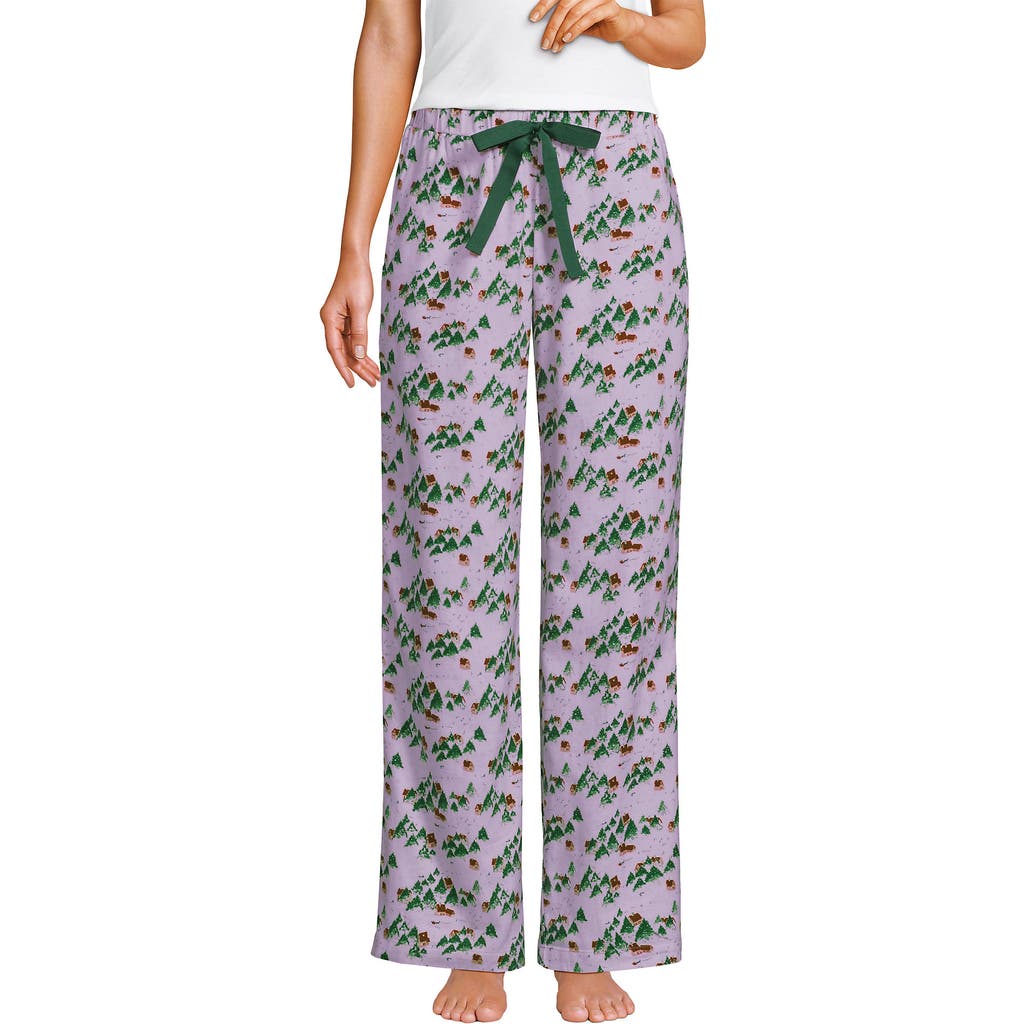 Lands' End Print Flannel Pajama Pants In Multi