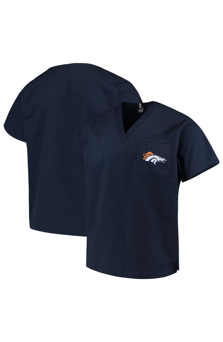 CONCEPTS SPORT Men's Concepts Sport Navy Denver Broncos Scrub Top, Alternate, color, 