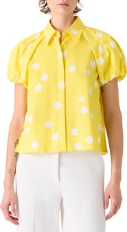Akris punto Polka Dot Cotton Poplin Shirt