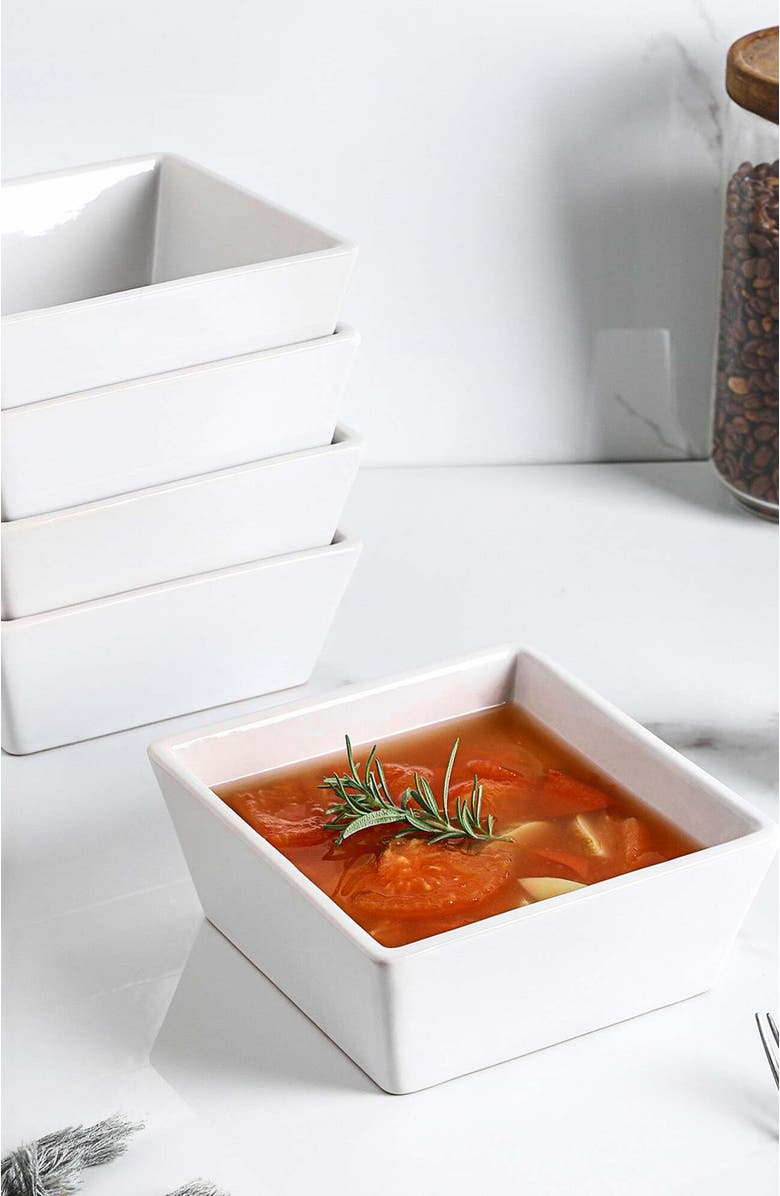 Stone Lain Grace Stoneware 4-Piece Bowl Set, Alternate, color, White