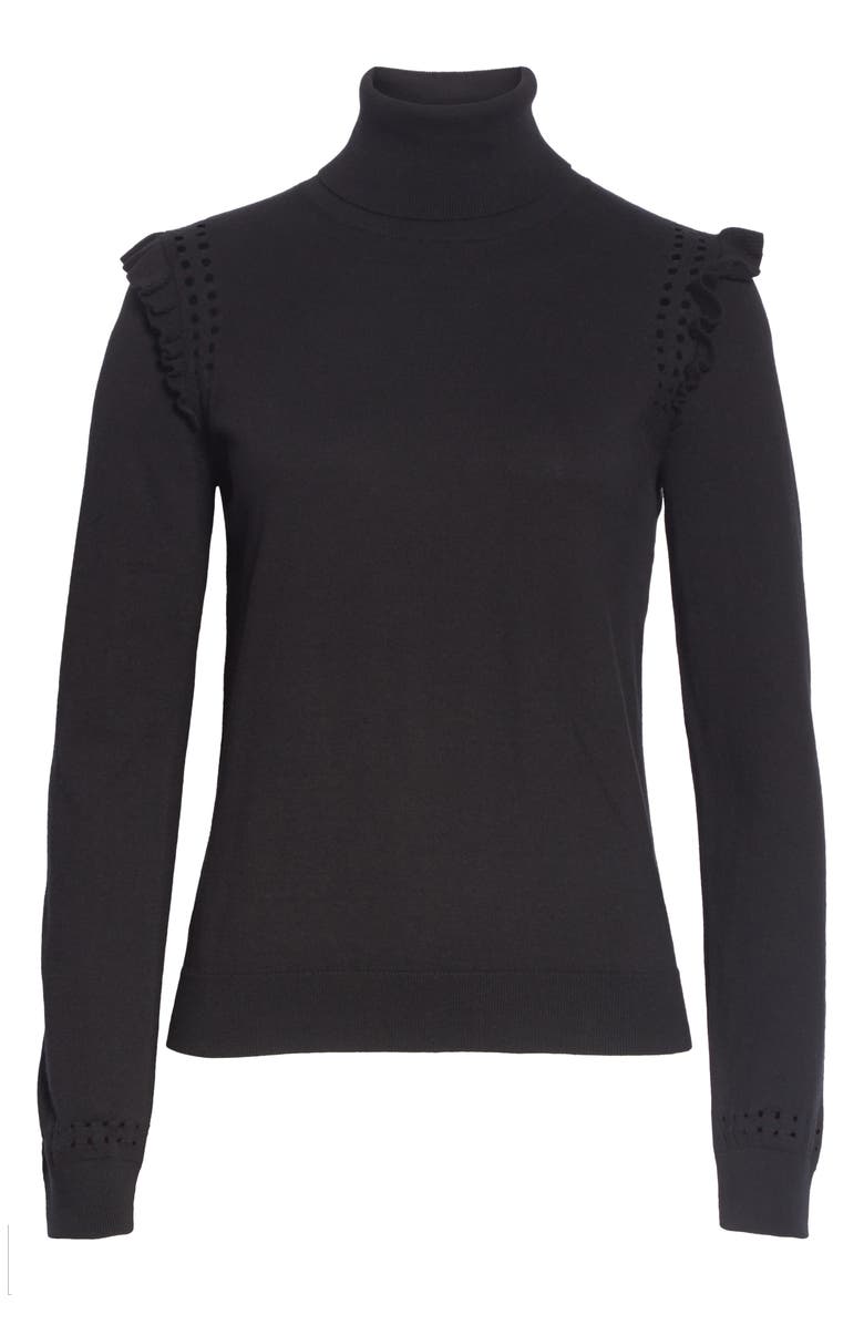 ZDNU KATE SPADE kate spade new york ruffle turtleneck sweater, Main, color, 