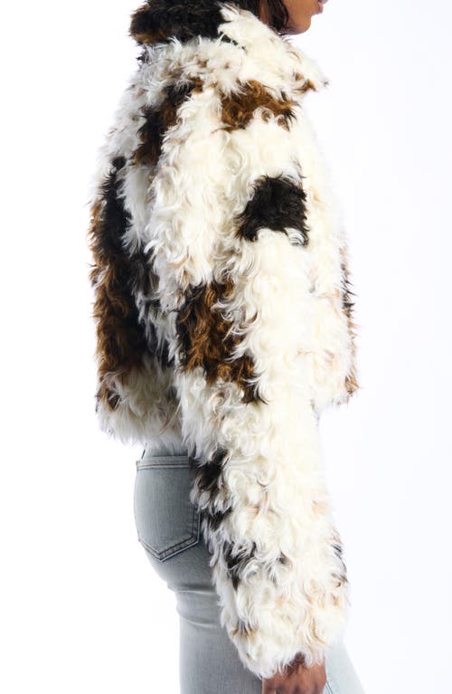 Azalea Wang Enora Faux Fur Coat In Multi
