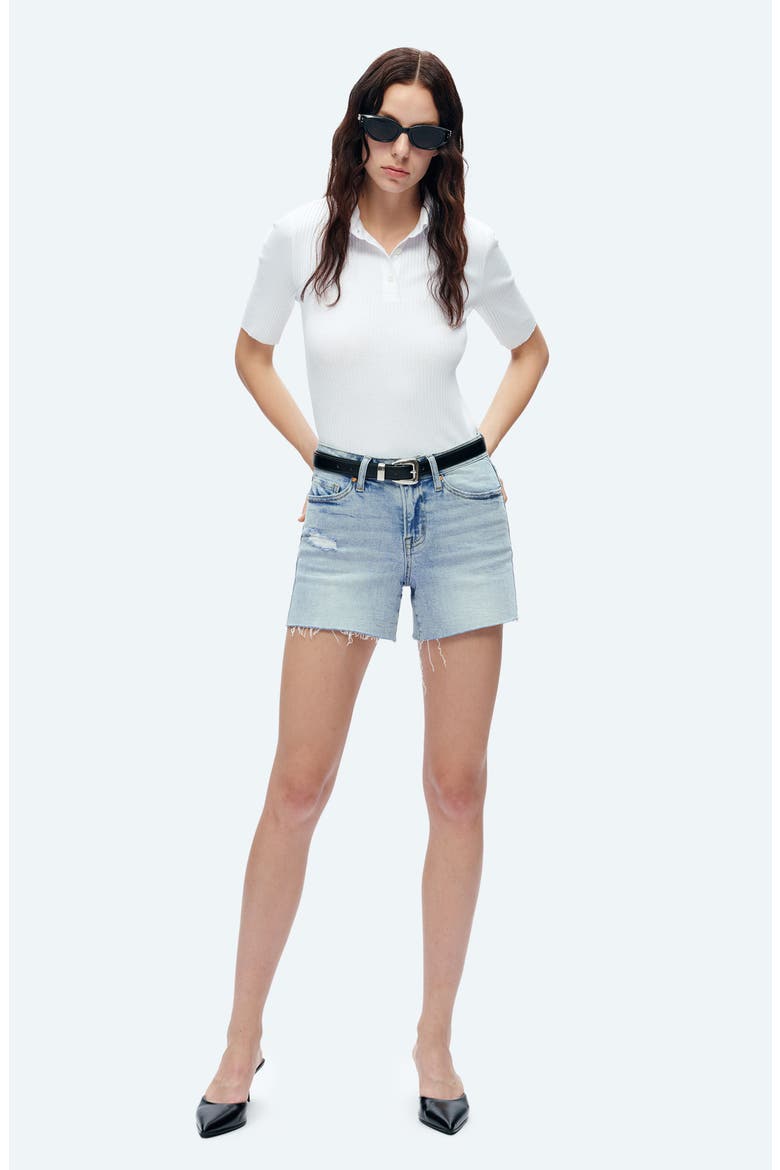 Ava Cutoff Denim Shorts, Alternate, color, WAVE