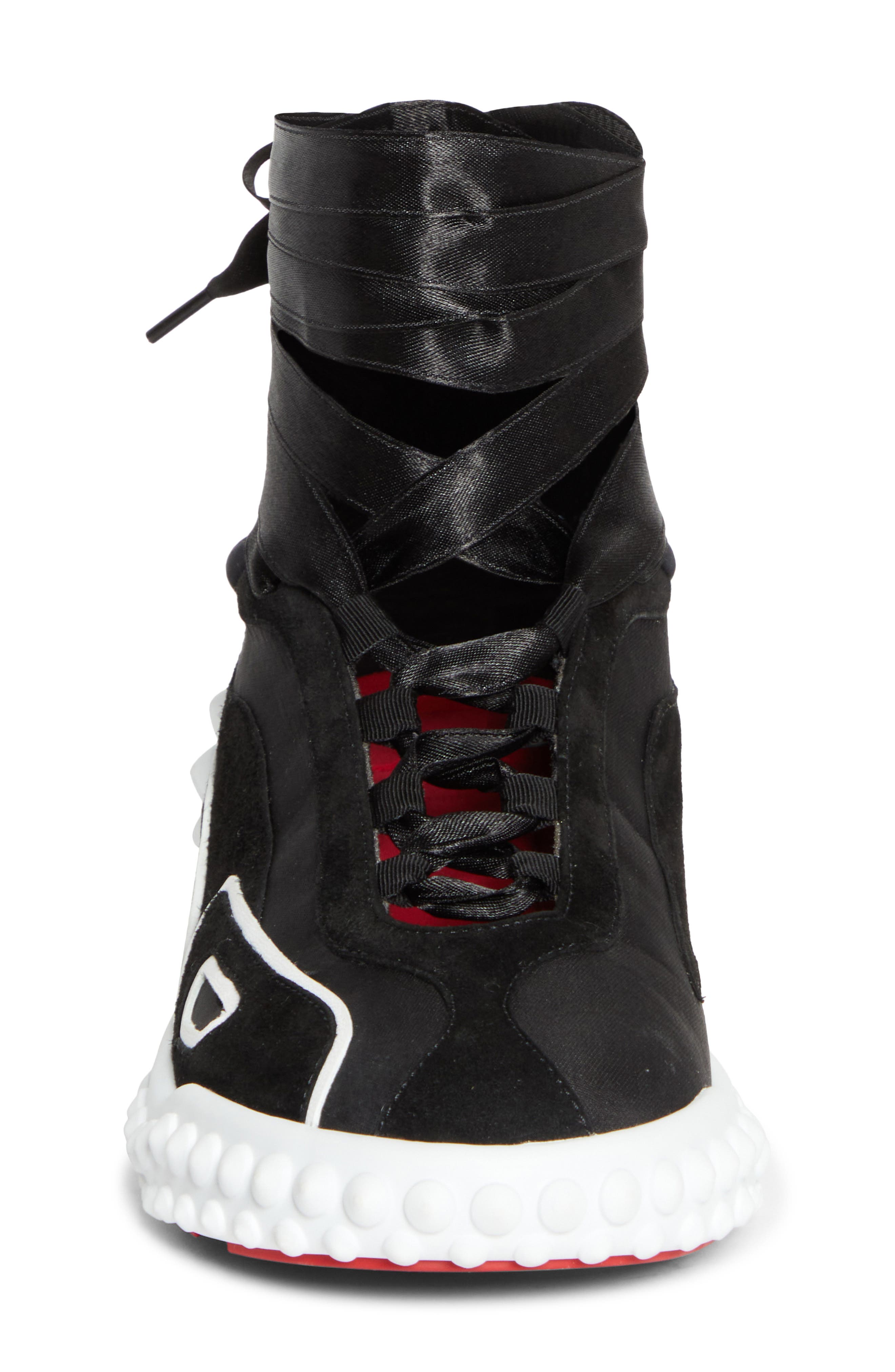 Christian Louboutin Mara Ankle Tie Sneaker, Alternate, color, Black