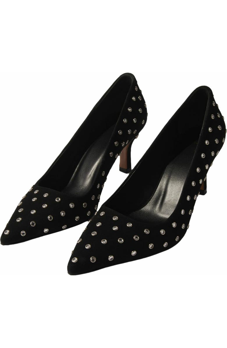 maje Rhinestone pumps with pointed toes, Alternate, color, Black