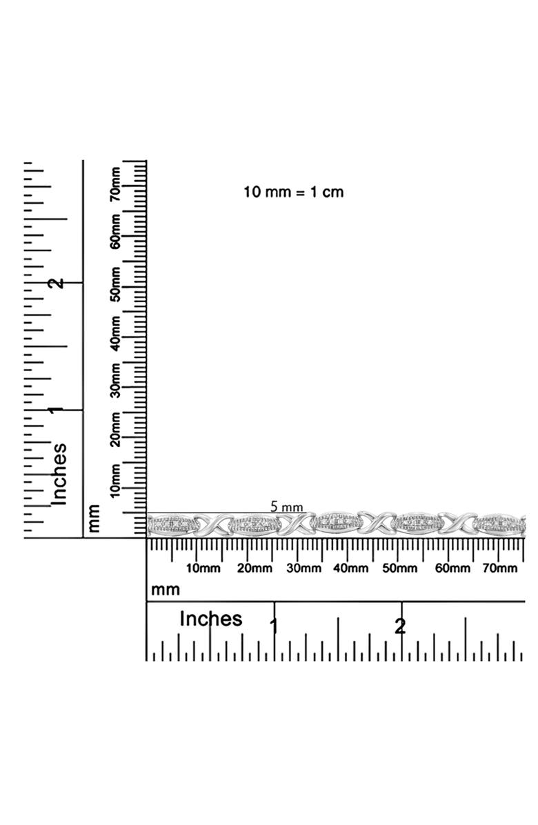 Haus of Brilliance Silver 1/5 Cttw Round-Cut Diamond "X" Link Bracelet, Alternate, color, White