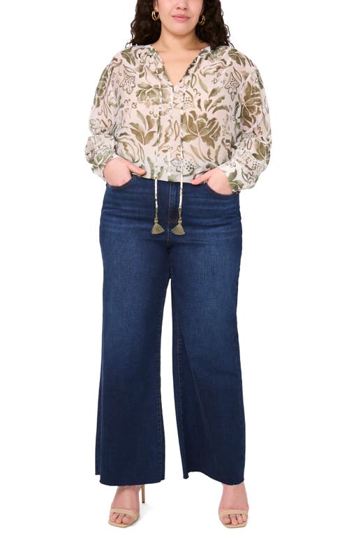 VINCE CAMUTO VINCE CAMUTO OVERSIZE TIE FRONT LONG SLEEVE TOP