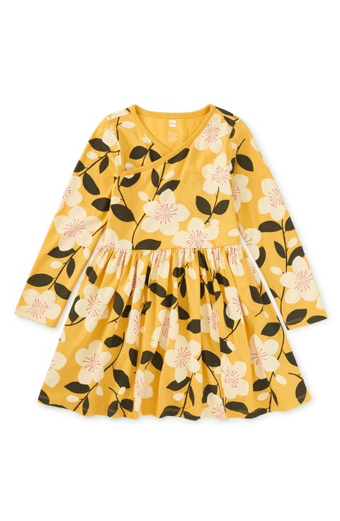 Long Sleeve Wrap Neck Dress