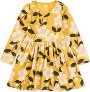 Tea Collection Long Sleeve Wrap Neck Dress