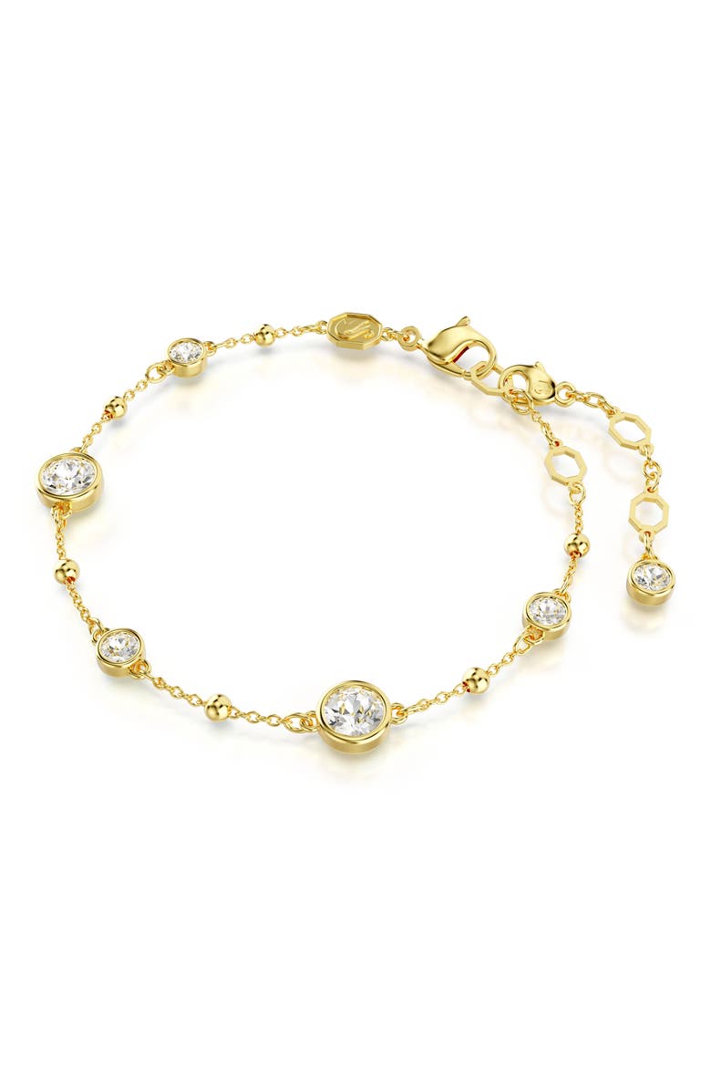 Imber Crystal Station Bracelet, Main, color, WHITE/ GOLD