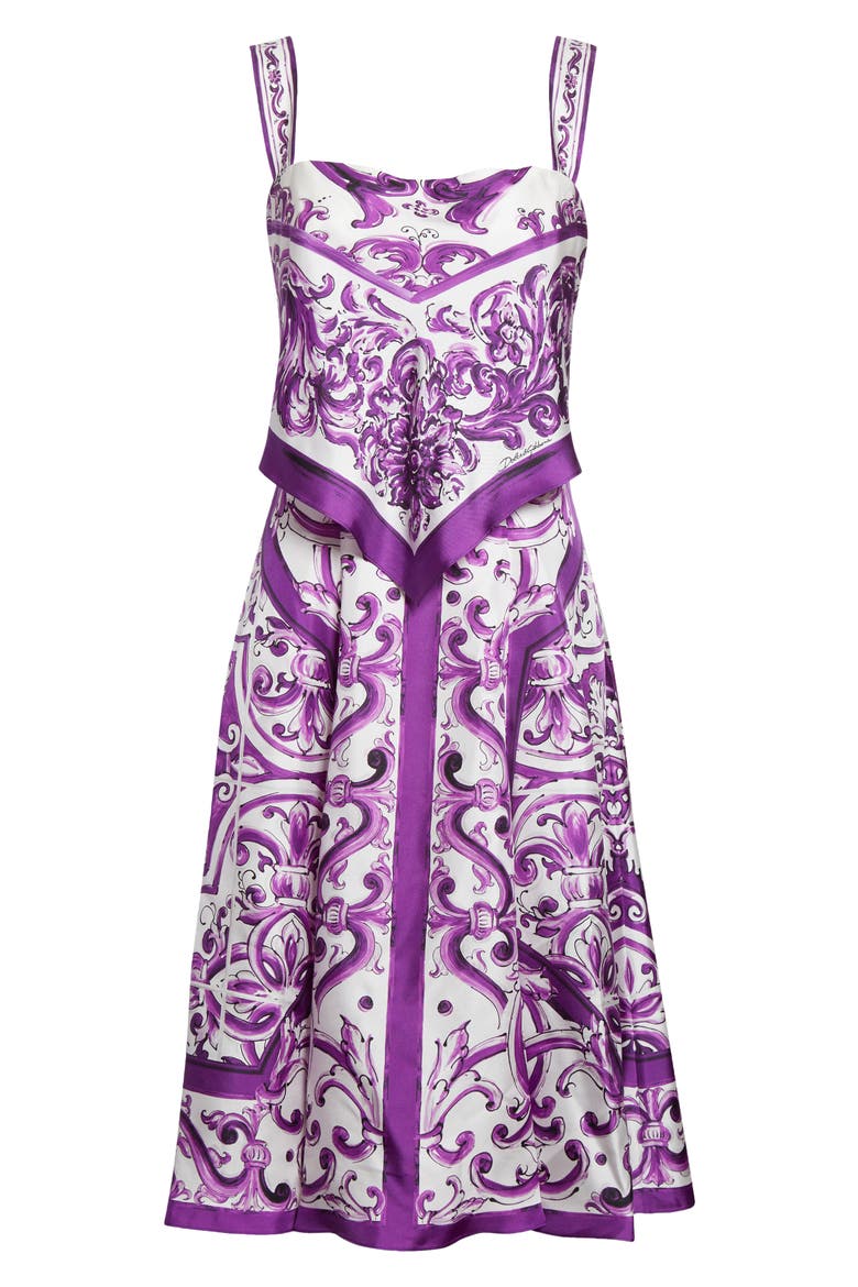 Majolica Silk Midi Dress, Alternate, color, HP5DQ MIX MAIOLICA L VIOLA