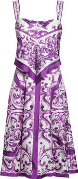 Dolce&Gabbana Majolica Silk Midi Dress