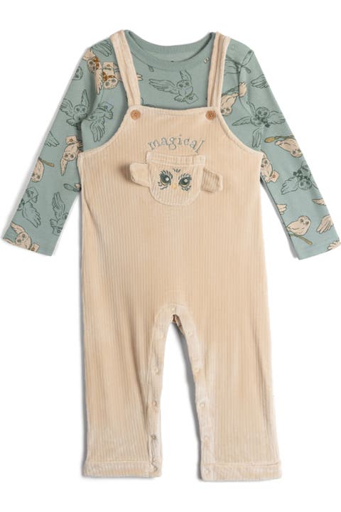 Hedwig 2-Piece Overalls and T-Shirt Set