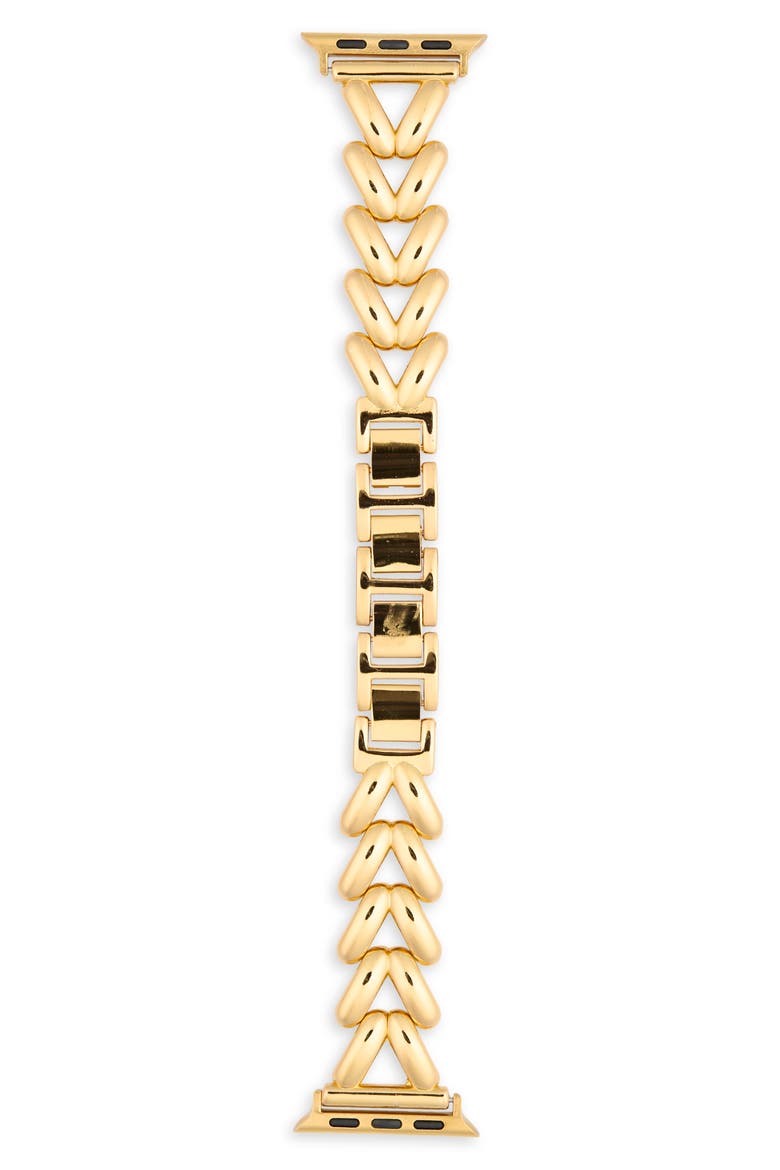 Chevron Apple Watch® Watchband, Main, color, GOLD