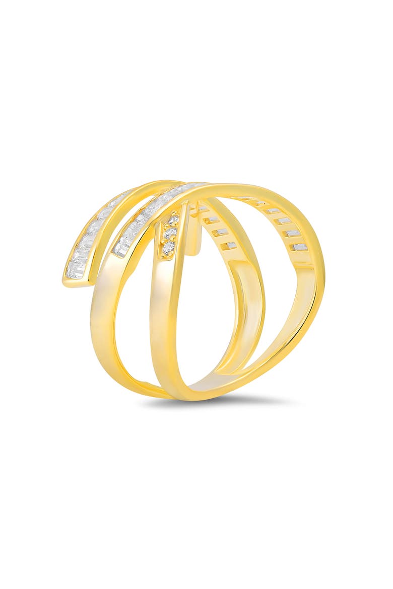 Cubic Zirconia Highway Statement Ring, Alternate, color, GOLD