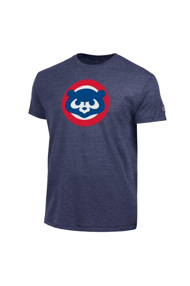 Men's Champion  Navy Chicago Cubs Cooperstown Logo Tri-Blend T-Shirt, Alternate, color, Navy