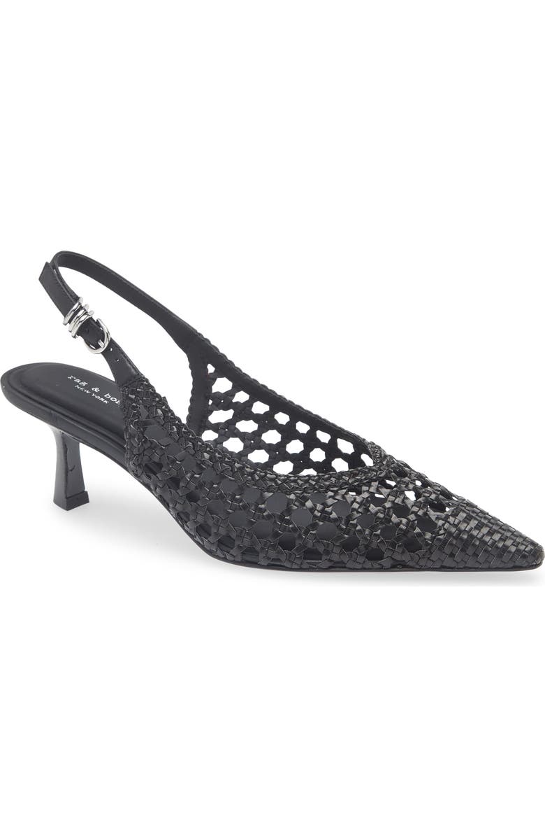 rag & bone Brynn Slingback Pump, Main, color, Black Woven