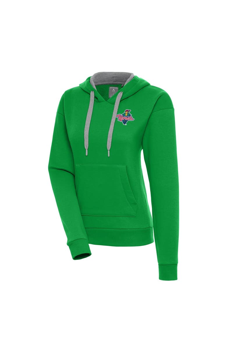 ANTIGUA Women's Antigua  Kelly Green Cedar Rapids Kernels Victory Pullover Hoodie, Main, color, 
